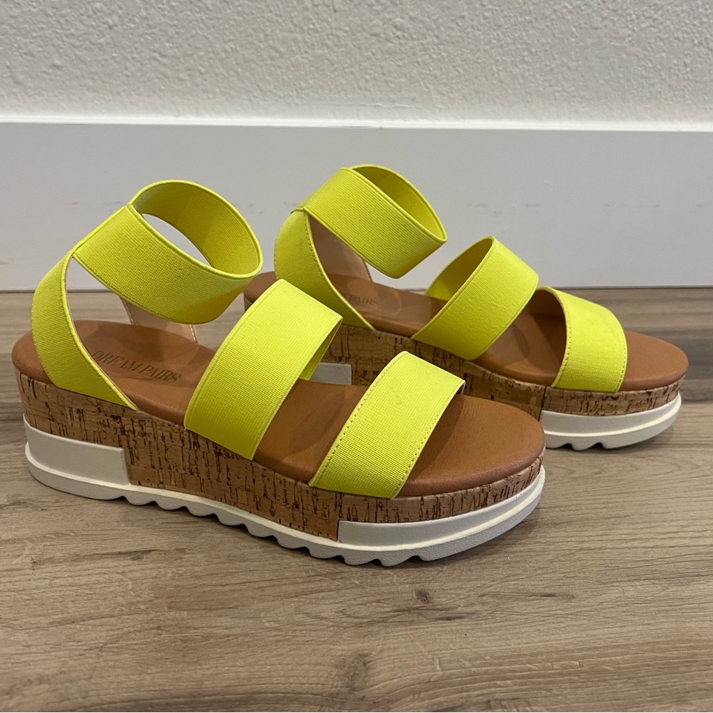 Neon Yellow Platform Sandals